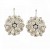 Platinum plated flower shape white zircon ethnic earrings set